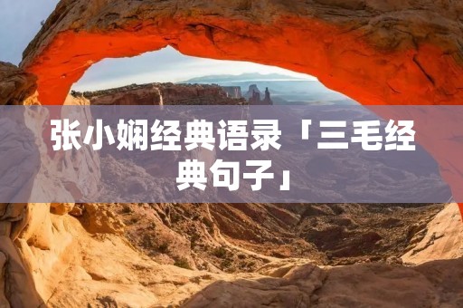张小娴经典语录「三毛经典句子」
