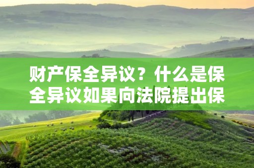 财产保全异议？什么是保全异议如果向**提出保全异议申请