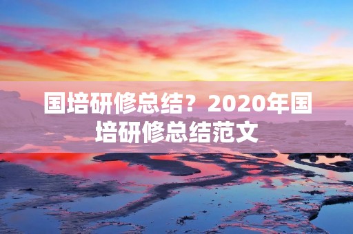 国培研修总结?2020年国培研修总结范文