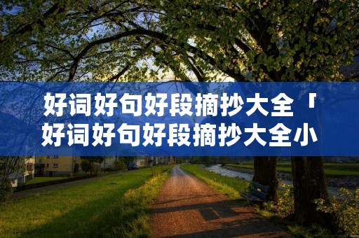 好词好句好段摘抄大全「好词好句好段摘抄大全小学二年级」