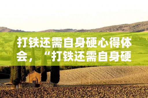 打铁还需自身硬心得体会,“打铁还需自身硬”是什么意思 打铁还需自身硬心得体会,“打铁还需自身硬”是什么意思