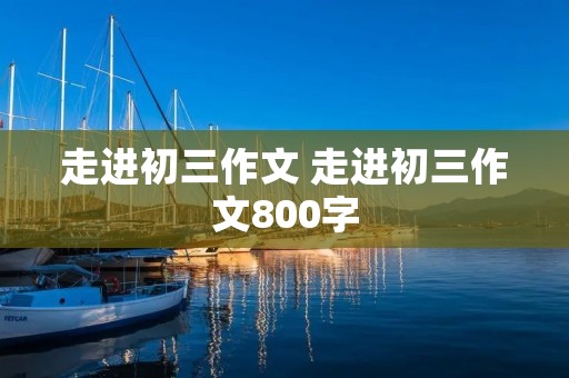 走进初三作文 走进初三作文800字