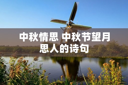 中秋情思 中秋节望月思人的诗句