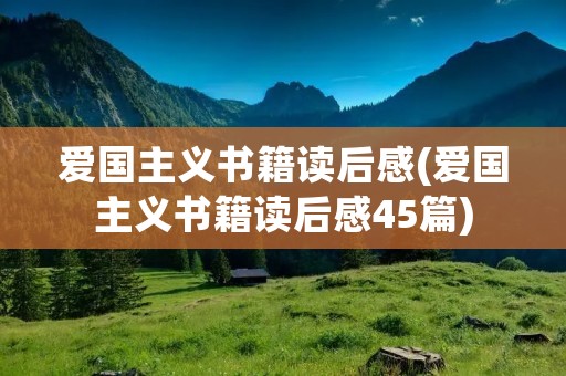 爱国主义书籍读后感(爱国主义书籍读后感45篇) 爱国主义书籍读后感(爱国主义书籍读后感45篇)
