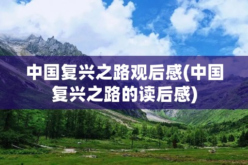 中国复兴之路观后感(中国复兴之路的读后感) 中国复兴之路观后感(中国复兴之路的读后感)