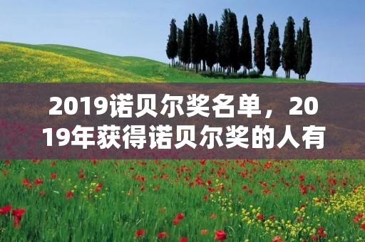 2019诺贝尔奖名单，2019年获得诺贝尔奖的人有哪些