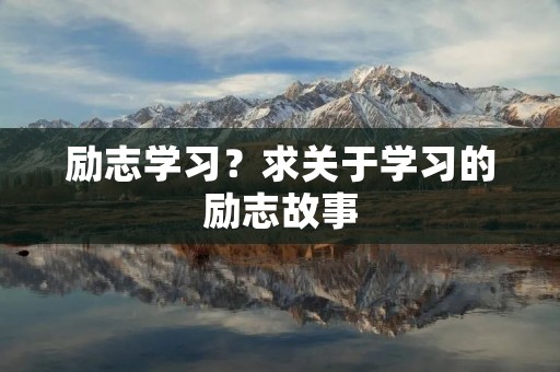 励志学习?求关于学习的励志故事