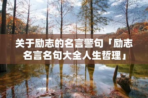 关于励志的名言警句「励志名言名句大全人生哲理」