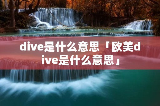 dive是什么意思「欧美dive是什么意思」