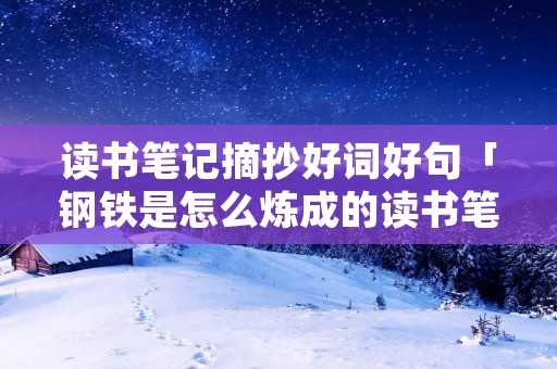 读书笔记摘抄好词好句「钢铁是怎么炼成的读书笔记摘抄好词好句及感悟」