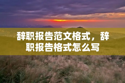 辞职报告范文格式,辞职报告格式怎么写 辞职报告范文格式,辞职报告格式怎么写