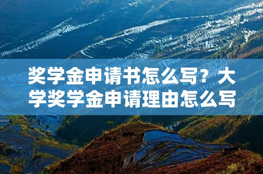 奖学金申请书怎么写?大学奖学金申请理由怎么写 奖学金申请书怎么写?大学奖学金申请理由怎么写