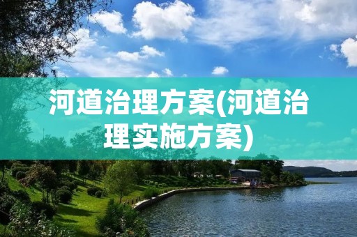 河道治理方案(河道治理实施方案)