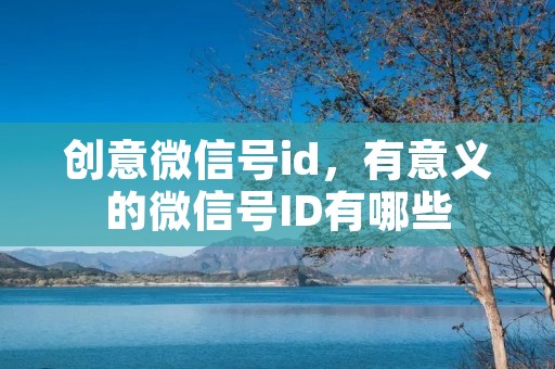 创意微信号id,有意义的微信号ID有哪些
