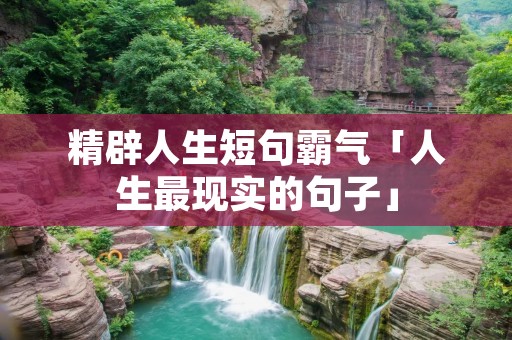 精辟人生短句霸气「人生最现实的句子」
