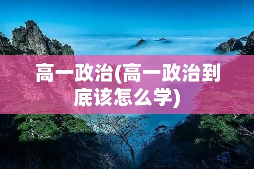 高一政治(高一政治到底该怎么学)