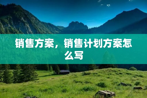 销售方案，销售计划方案怎么写