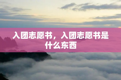 入团志愿书,入团志愿书是什么东西
