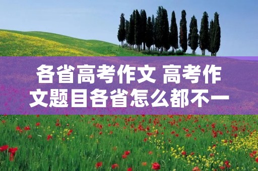 各省高考作文 高考作文题目各省怎么都不一样