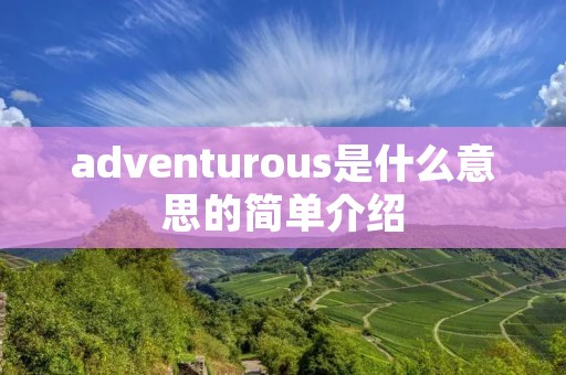 adventurous是什么意思的简单介绍