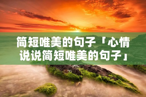 简短唯美的句子「心情说说简短唯美的句子」