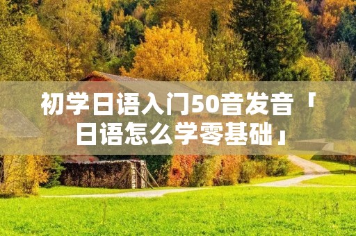 初学日语入门50音发音「日语怎么学零基础」