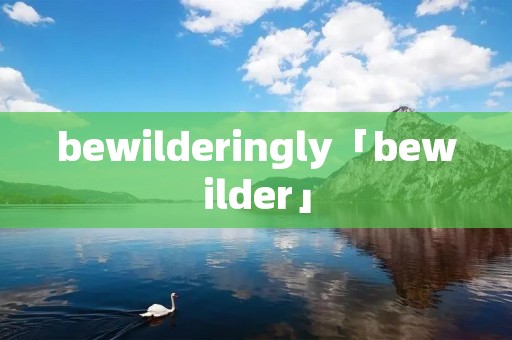 bewilderingly「bewilder」