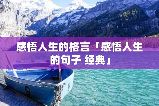 感悟人生的格言「感悟人生的句子 经典」