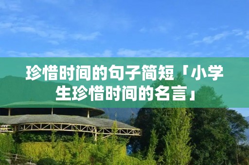 珍惜时间的句子简短「小学生珍惜时间的名言」