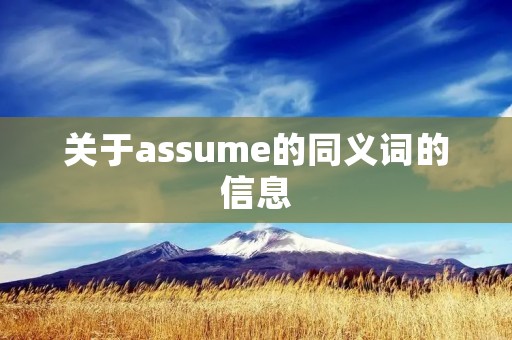 关于assume的同义词的信息