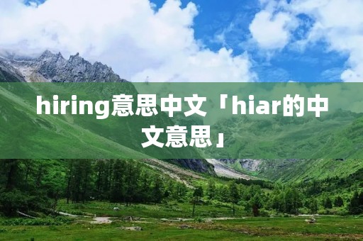 hiring意思中文「hiar的中文意思」