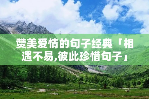 赞美爱情的句子经典「相遇不易,彼此珍惜句子」