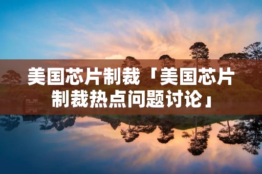 美国芯片制裁「美国芯片制裁热点问题讨论」