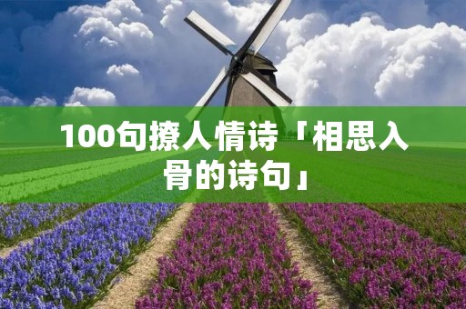 100句撩人情诗「相思入骨的诗句」