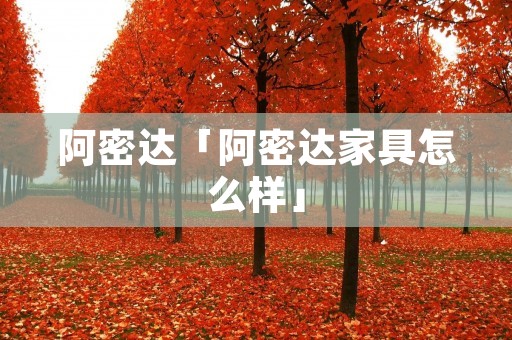 阿密达「阿密达家具怎么样」