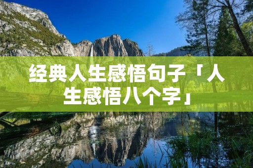 经典人生感悟句子「人生感悟八个字」