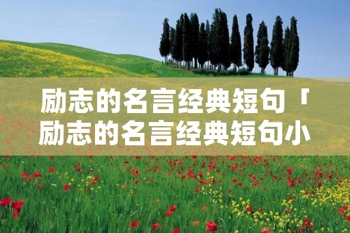 励志的名言经典短句「励志的名言经典短句小学生」