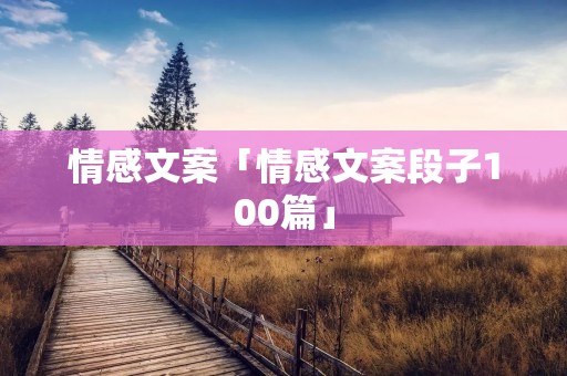 情感文案「情感文案段子100篇」