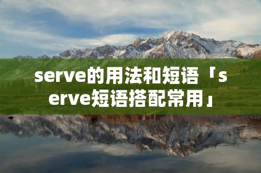 serve的用法和短语「serve短语搭配常用」