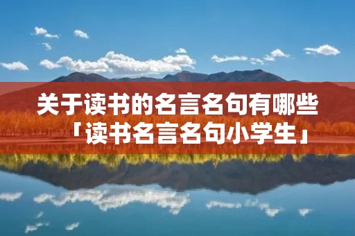 关于读书的名言名句有哪些「读书名言名句小学生」