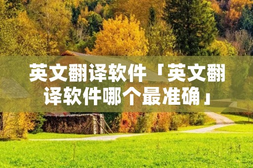 英文翻译软件「英文翻译软件哪个最准确」