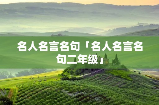 名人名言名句「名人名言名句二年级」