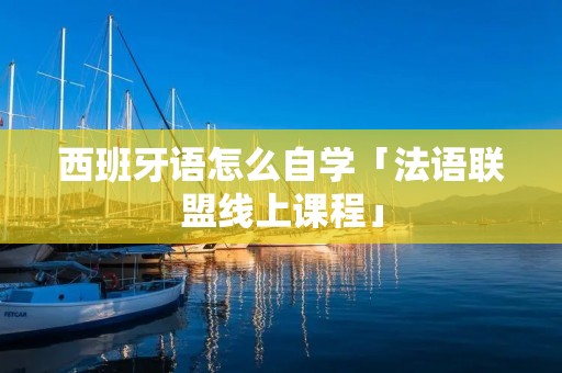 西班牙语怎么自学「法语联盟线上课程」
