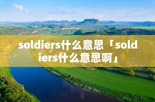 soldiers什么意思「soldiers什么意思啊」