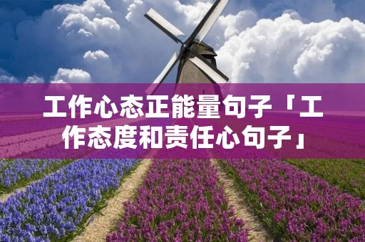 工作心态正能量句子「工作态度和责任心句子」