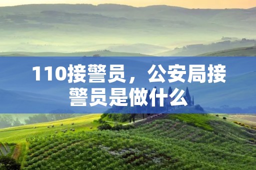 110接警员,公安局接警员是做什么 110接警员,公安局接警员是做什么