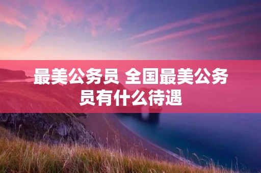 最美公务员 全国最美公务员有什么待遇 最美公务员 全国最美公务员有什么待遇