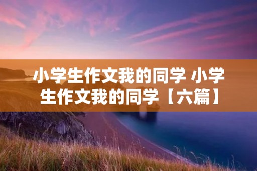 小学生作文我的同学 小学生作文我的同学【六篇】 小学生作文我的同学 小学生作文我的同学【六篇】