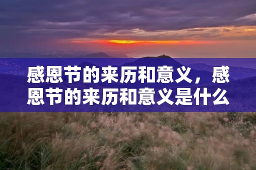 感恩节的来历和意义,感恩节的来历和意义是什么 感恩节的来历和意义,感恩节的来历和意义是什么