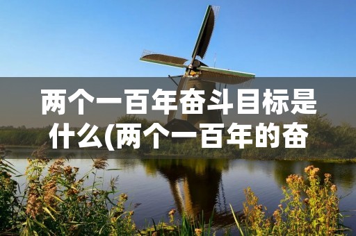 两个一百年奋斗目标是什么(两个一百年的奋斗目标分别是什么) 两个一百年奋斗目标是什么(两个一百年的奋斗目标分别是什么)